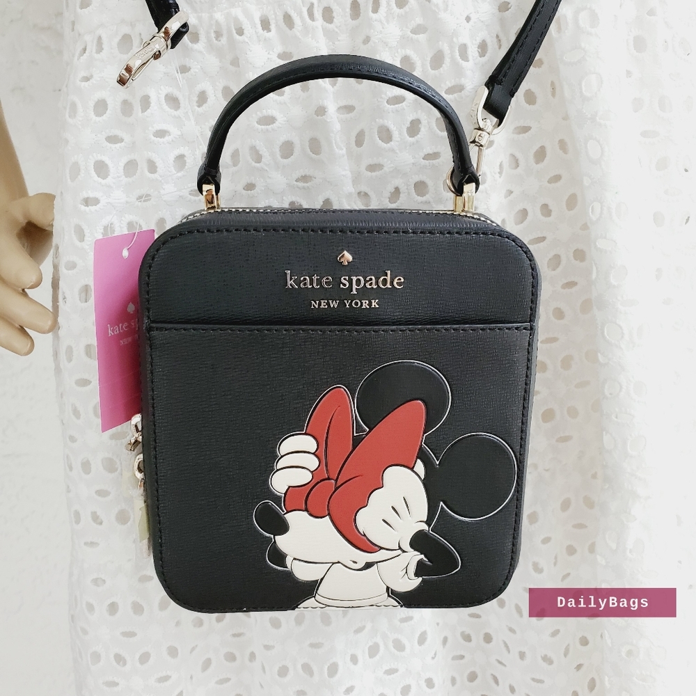 BEAUTIFUL NWT KATE SPADE VANITY CROSSBODY DISNEY MINNIE MOUSE BLACK OTHER DAISY